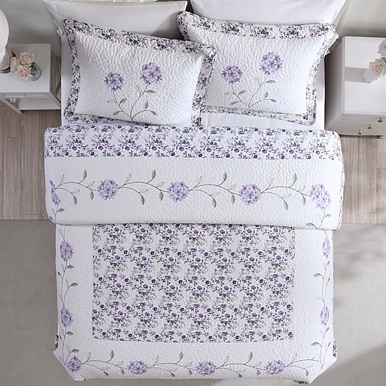 Beatrice Home Fashions Carnation Embroidered Bedspread
