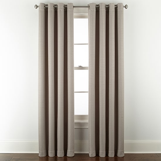 Linden Street Gwen Basketweave Grommet Top Light-Filtering Single Curtain Panel