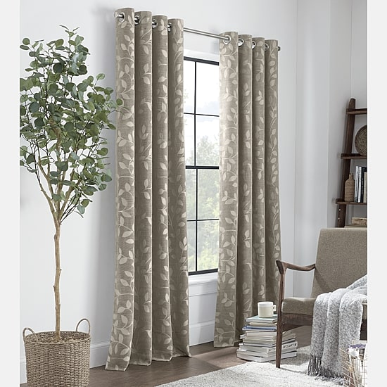 Linden Street Gwen Leaf Grommet Top Light-Filtering Single Curtain Panel
