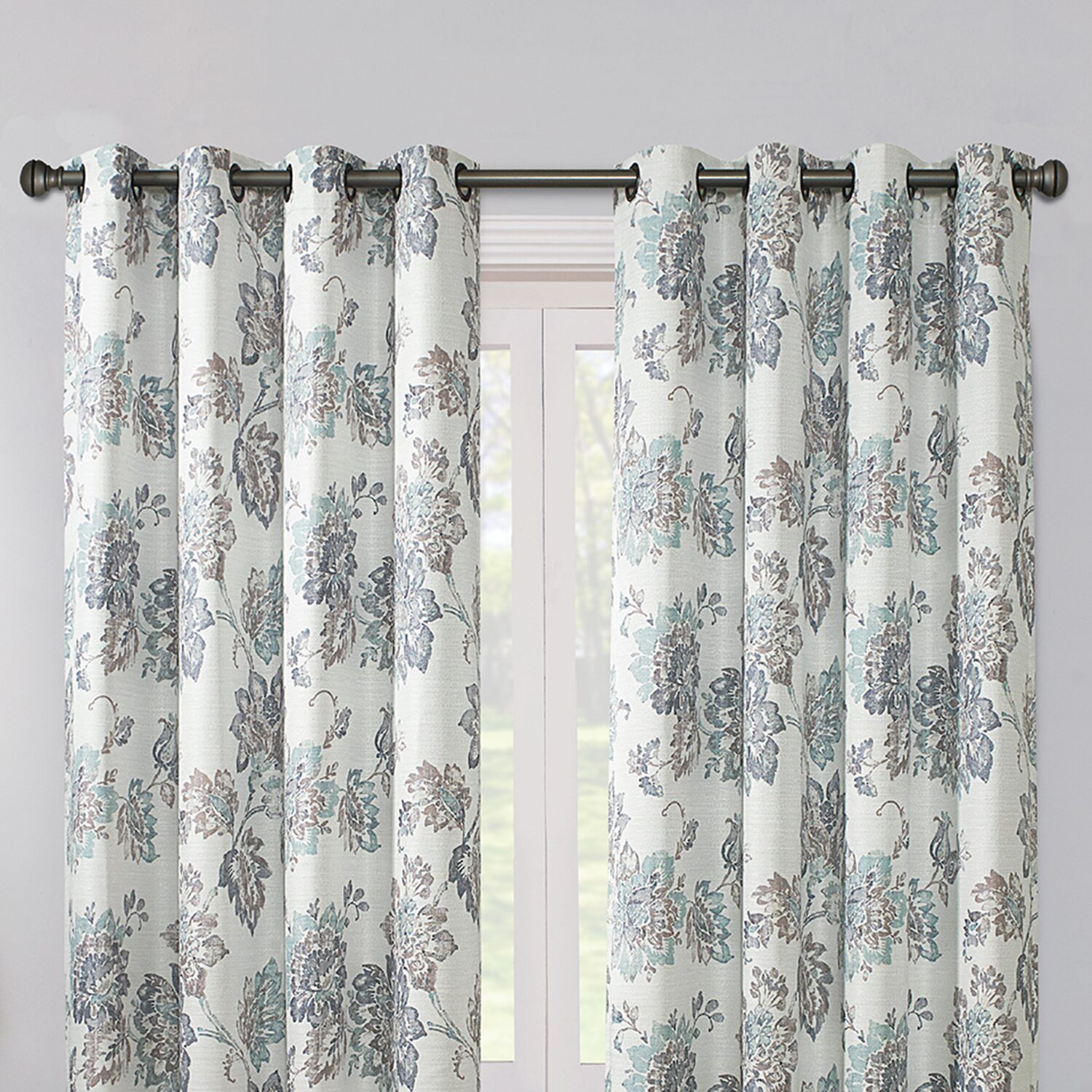 Max Blackout Prescott Print Grommet Top 100% Single Curtain Panel