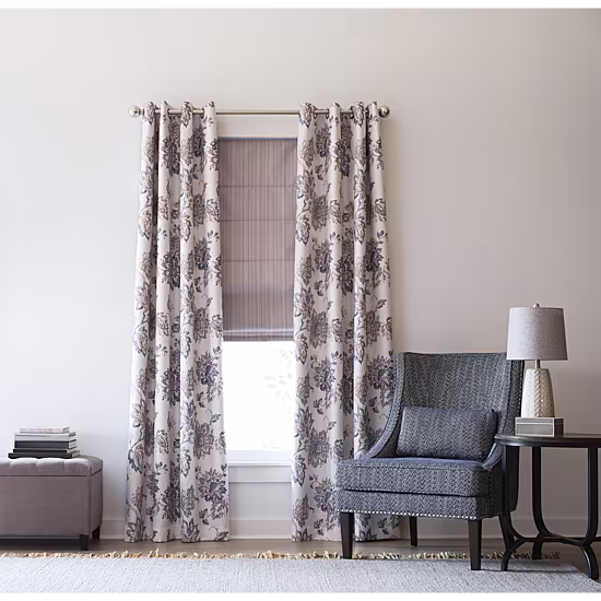 Max Blackout Prescott Print Grommet Top 100% Blackout Single Curtain Panel