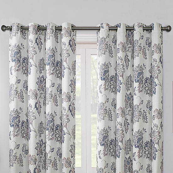 Max Blackout Prescott Print Grommet Top 100% Blackout Single Curtain Panel