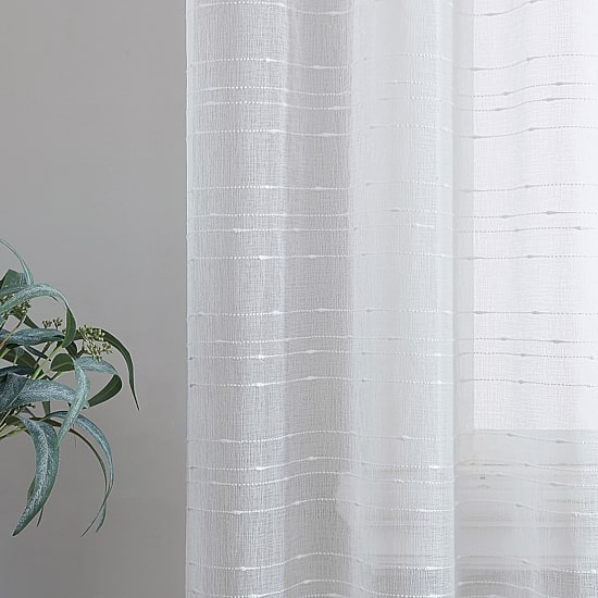 Laura Ashley Lehman Rod Pocket Sheer Set of 4 Curtain Panel