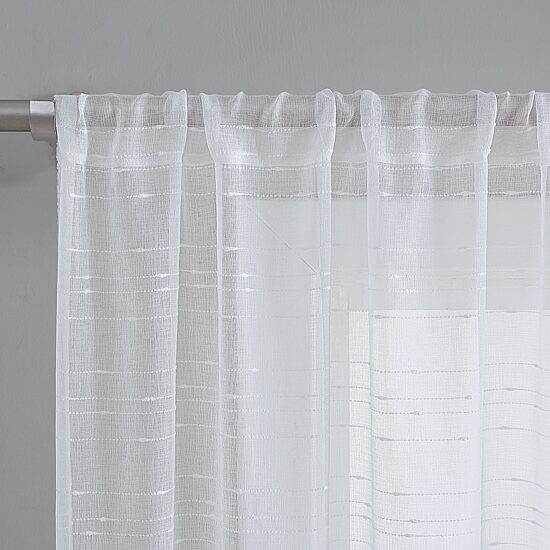 Laura Ashley Lehman Rod Pocket Sheer Set of 4 Curtain Panel