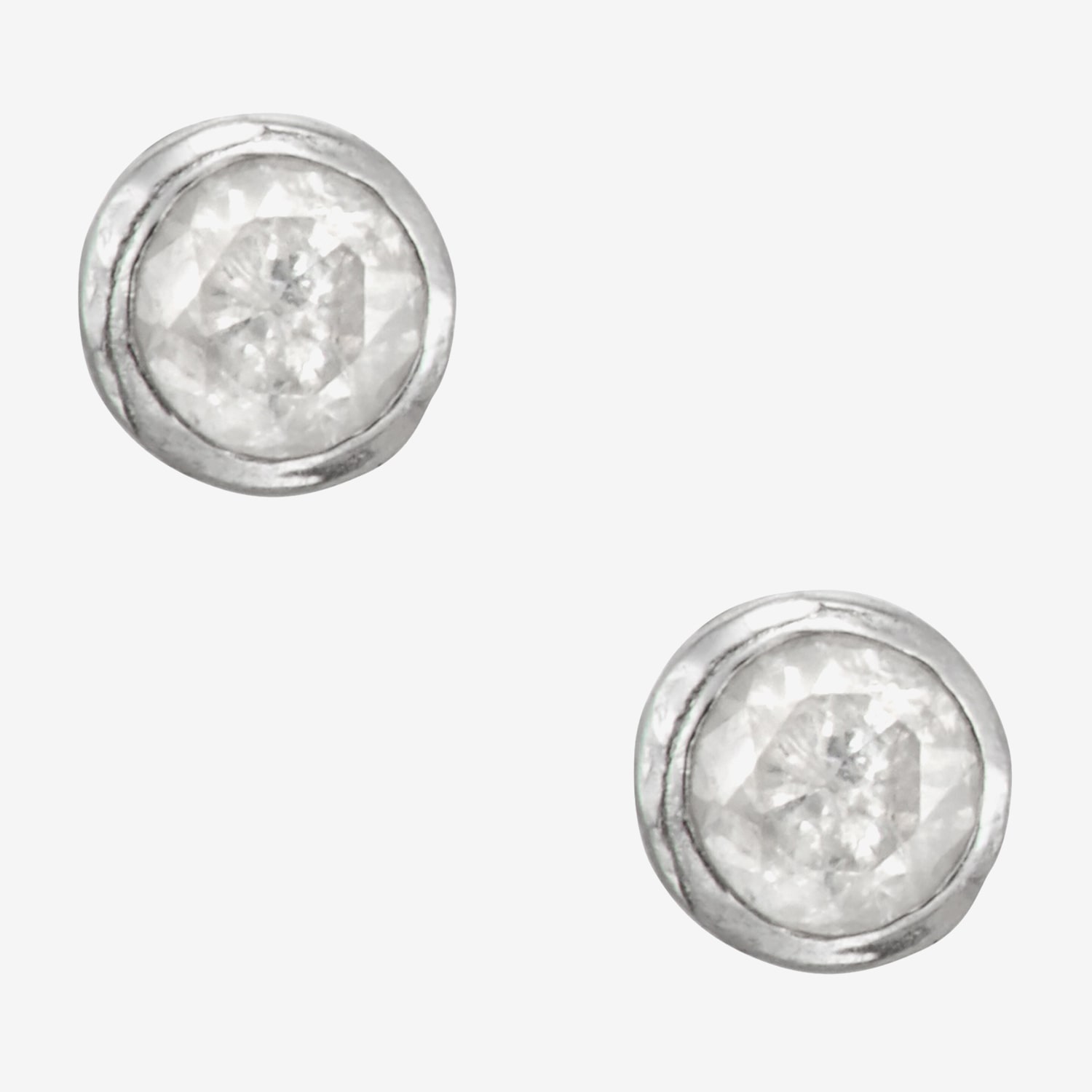 Diamond Accent Natural White Diamond 14K Gold 2mm Round Stud Earrings