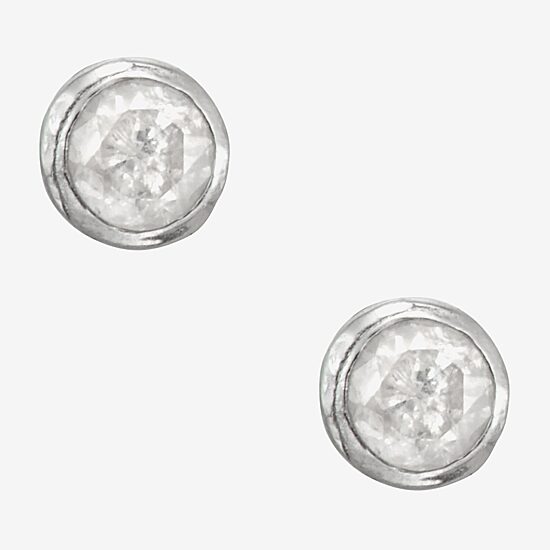 Diamond Accent Natural White Diamond 14K Gold 2mm Round Stud Earrings