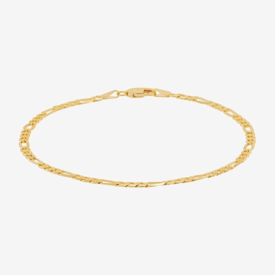 Unisex Adult 14K Gold 8 1/2 Inch Solid Figaro Chain Bracelet