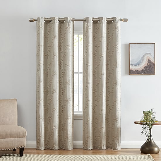 Threadmade Palmetto Grommet Top Energy Saving Blackout Set of 2 Curtain Panel