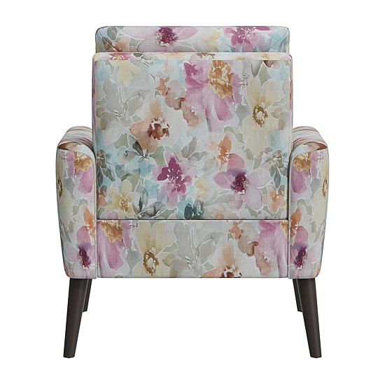 Allyson Mid-Century Modern Small Space Accent Armchair in Pastel Floral