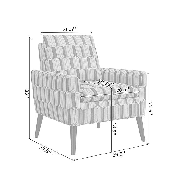 Allyson Mid-Century Modern Small Space Accent Armchair in Pastel Floral