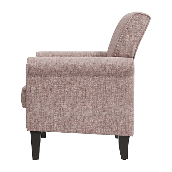 Jean Traditional Rolled Arm Accent Chair with Pewter Nailheads in Chenille