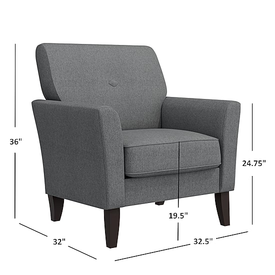 Alex Transitional Flared Arm Accent Chair in Velour