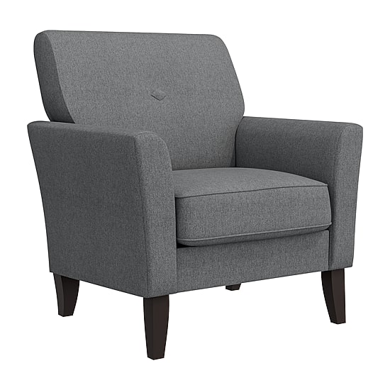 Alex Transitional Flared Arm Accent Chair in Velour