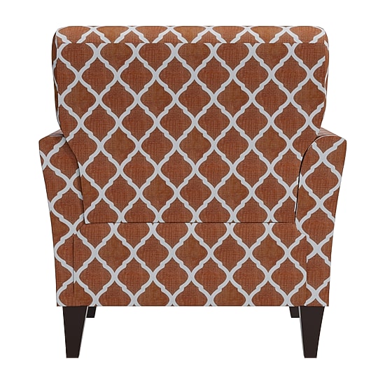 Alex Transitional Flared Arm Accent Chair in Trellis Fabric