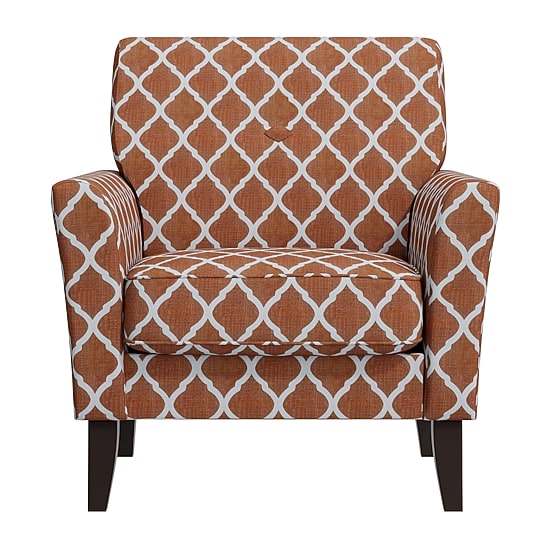 Alex Transitional Flared Arm Accent Chair in Trellis Fabric