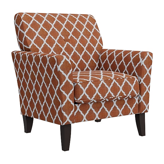 Alex Transitional Flared Arm Accent Chair in Trellis Fabric