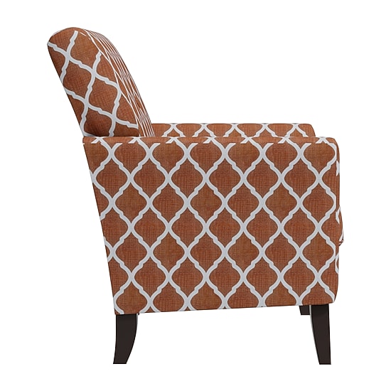 Alex Transitional Flared Arm Accent Chair in Trellis Fabric