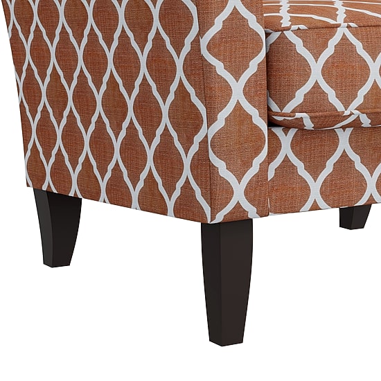 Alex Transitional Flared Arm Accent Chair in Trellis Fabric