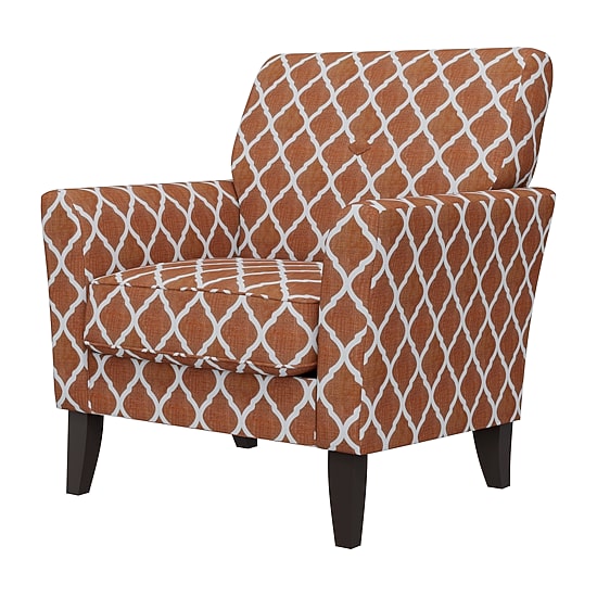 Alex Transitional Flared Arm Accent Chair in Trellis Fabric