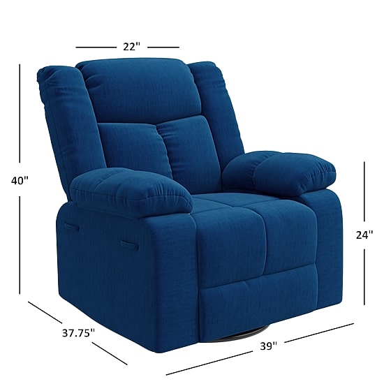 ProLounger Traditional Swivel Glider Recliner in Plush Velvet