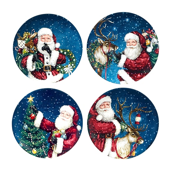 Certified International Santa'S Secret 4-pc. Earthenware Dessert Plate