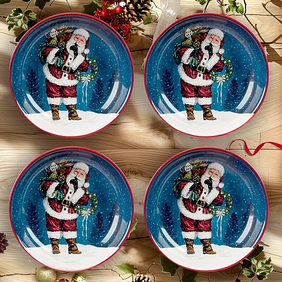 Certified International Santa'S Secret 4-pc. Earthenware Dessert Plate