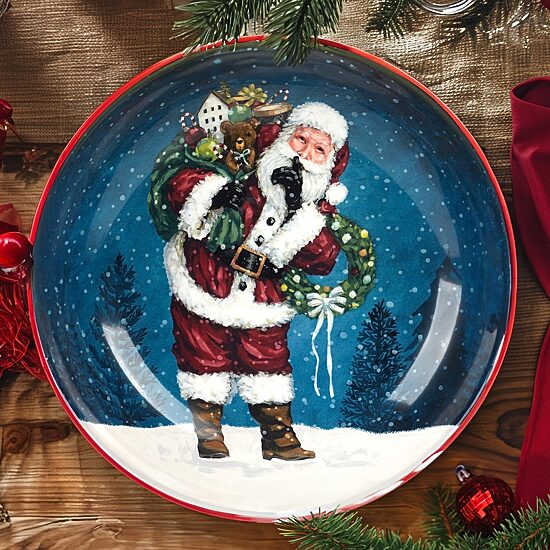 Certified International Santa'S Secret Serving Bowl