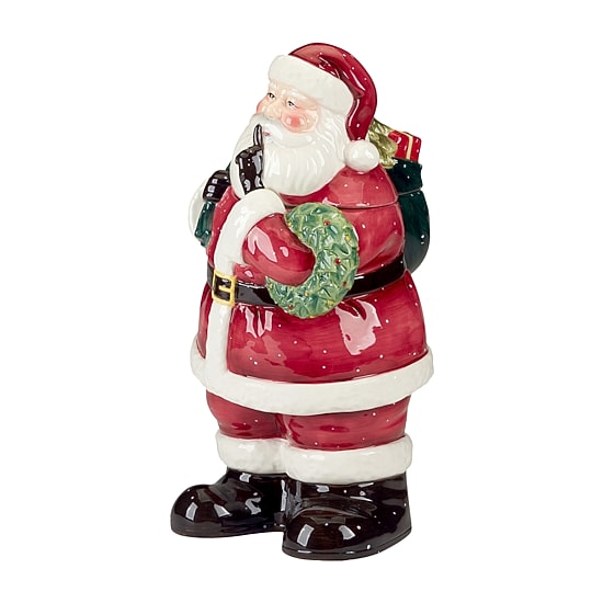 Certified International Santa'S Secret Earthenware Cookie Jar