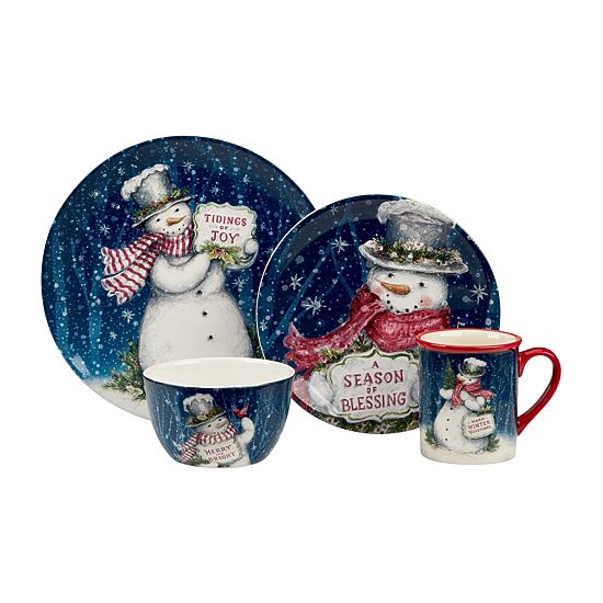 Certified International Snowman Greetings 16-pc. Earthenware Dinnerware Set