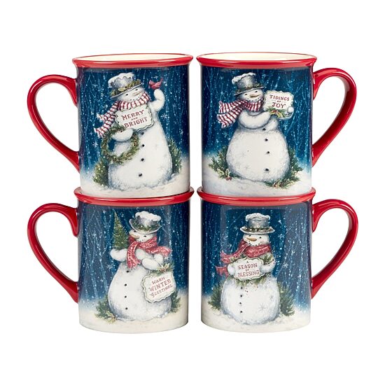 Certified International Snowman Greetings 4-pc. Holiday Coffee Mug