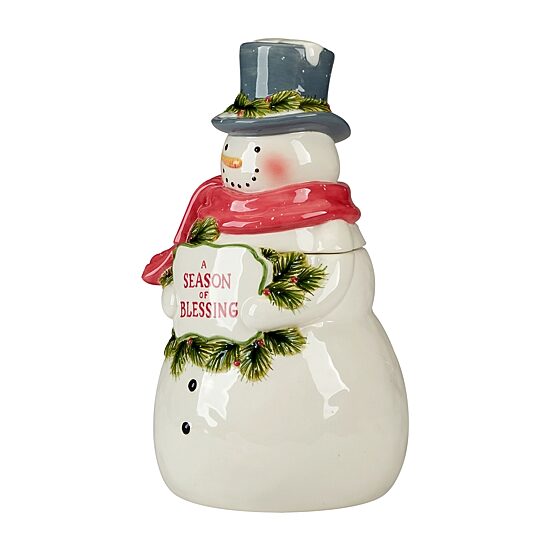 Certified International Snowman Greetings Earthenware Cookie Jar