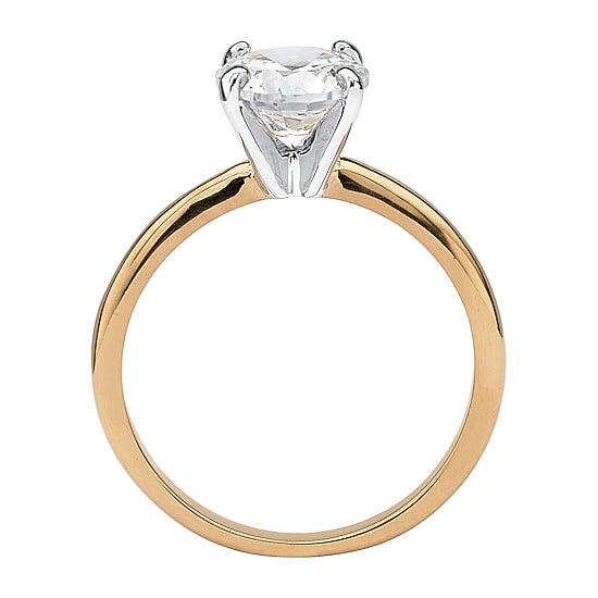 Womens 1 7/8 CT. Cubic Zirconia 18K Gold Over Brass Engagement Ring