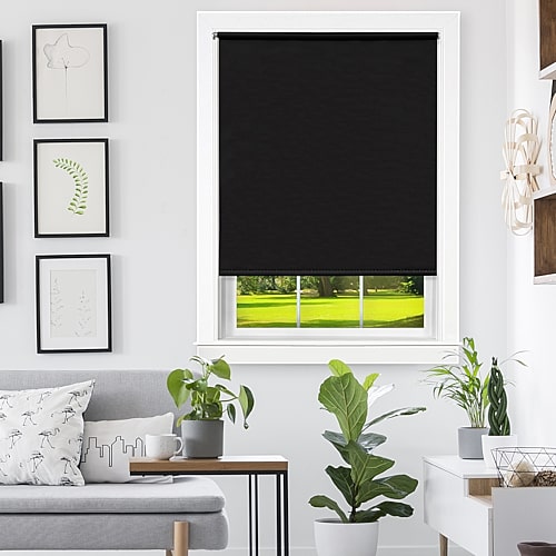 Achim Tearshade Cordless Light-filtering Roller Shade In Black