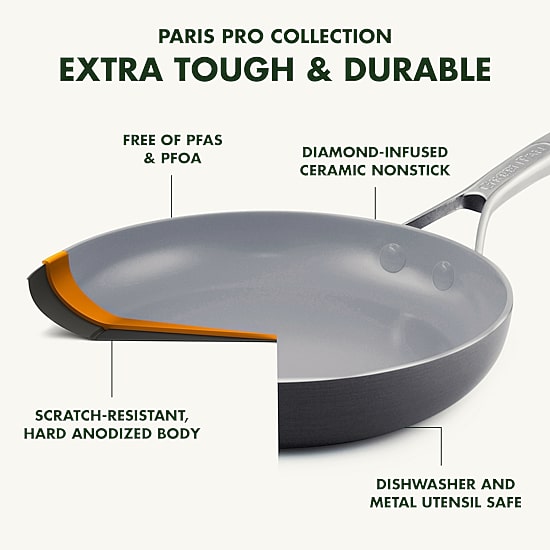 GreenPan Paris Pro Hard Anodized Ceramic Non-Stick 2-pc. Open Frypan Set
