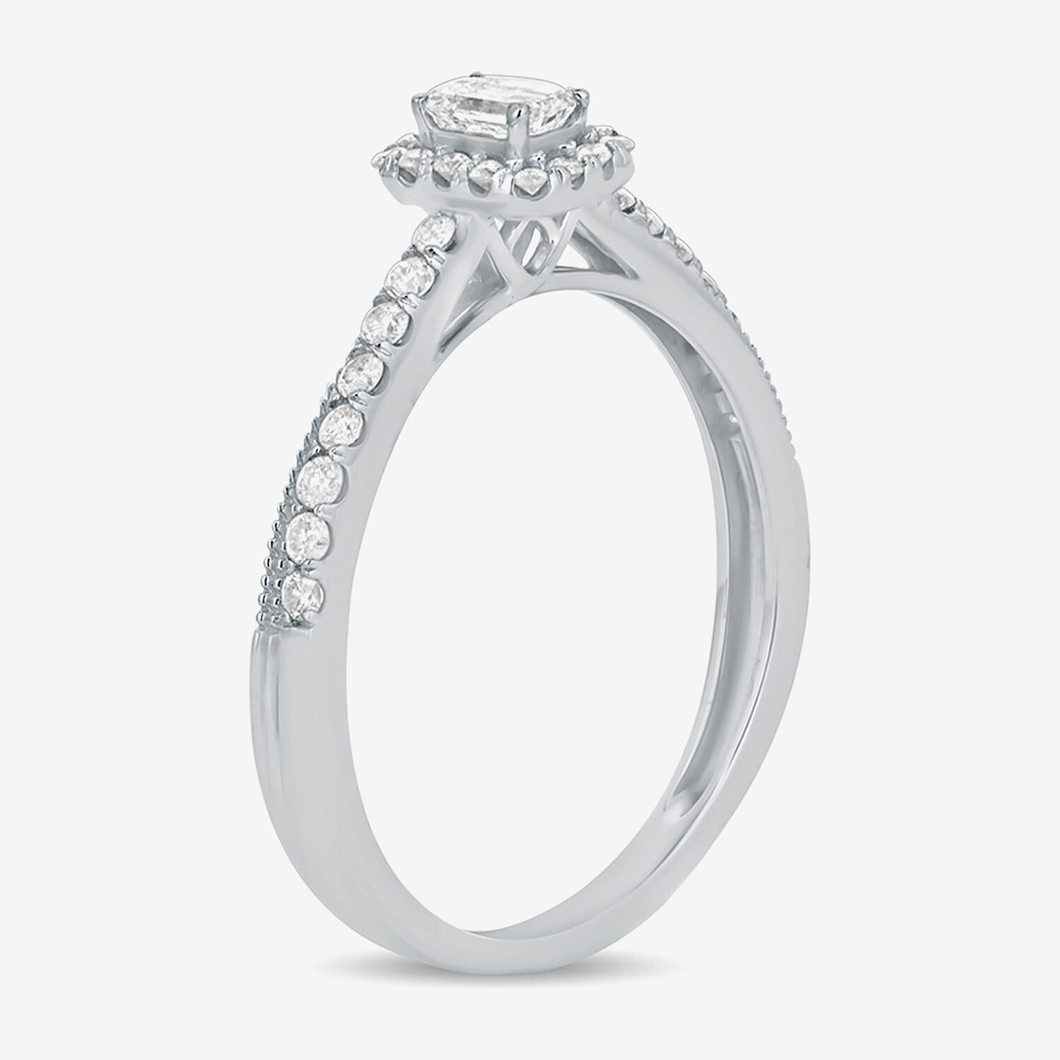 Womens 3/8 CT. T.W. Natural White Diamond 10K Gold Side Stone Crossover Engagement Ring