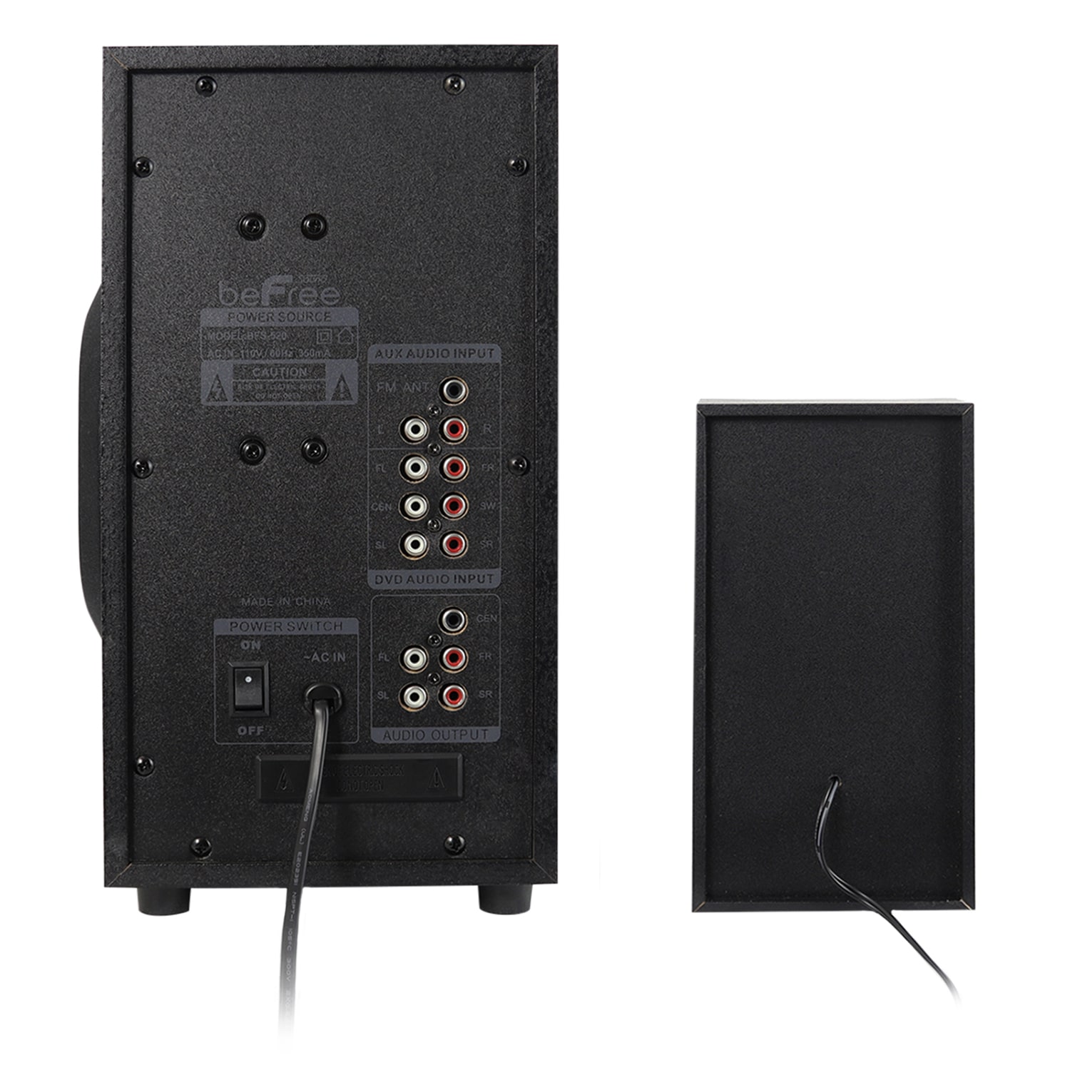 beFree Sound 5.1 Channel Surround Sound Bluetooth Speaker System in Black