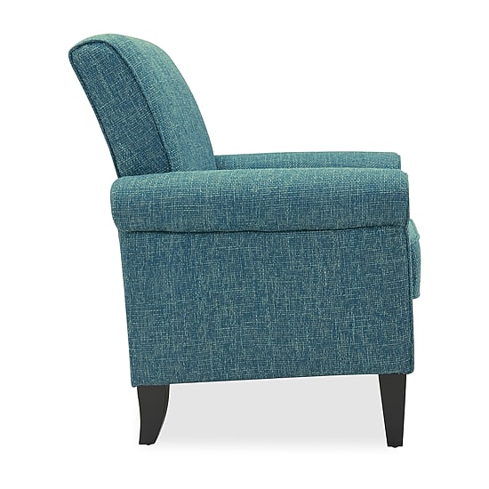 Jean Traditional Rolled Arm Accent Chair with Pewter Nailheads in Tweed