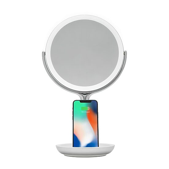 Sharper Image SpaStudio Vanity 8-Inch Mirror With Qi Wireless Charging