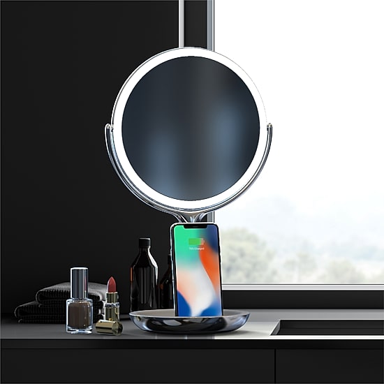 Sharper Image SpaStudio Vanity 8-Inch Mirror With Qi Wireless Charging