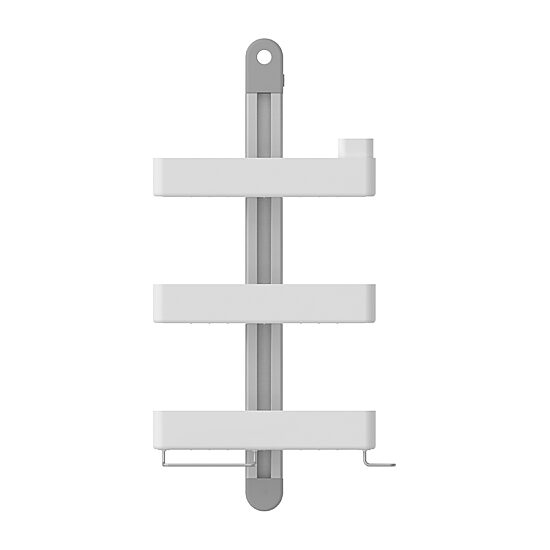 Sharper Image SpaStudio Hook Modular Hanging Shower Caddy Adjustable 3 Tier Design with Customizable Fit and Storage