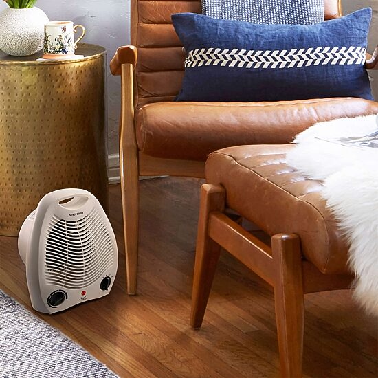 Vie Air 1500W Portable 2-Settings White Office Fan Heater with Adjustable Thermostat