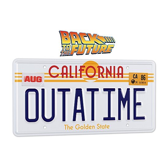 Doctor Collector Collectable Outatime Back To The Future License Plate Replica Memorabilia