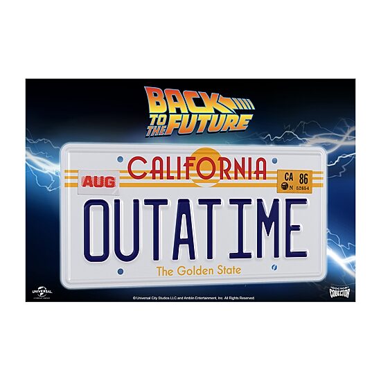 Doctor Collector Collectable Outatime Back To The Future License Plate Replica Memorabilia