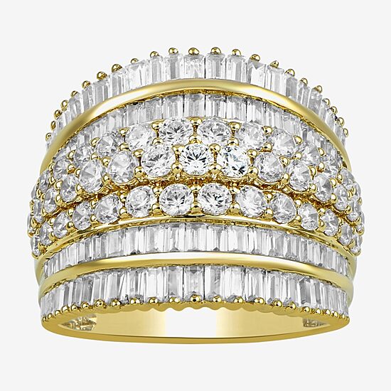 (F / Si1) Womens 3 CT. T.W. Lab Grown White Diamond 10K Gold Band