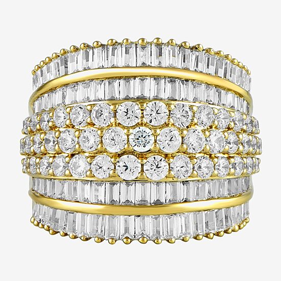 (F / Si1) Womens 3 CT. T.W. Lab Grown White Diamond 10K Gold Band