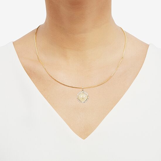 Jesus (H-I / Si1-Si2) Unisex Adult 1/10 CT. T.W. Lab Grown White Diamond 14K Gold 18 Inch Pendant Necklace