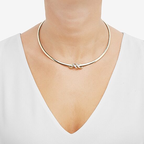 (H-I / Si1-Si2) Womens 1/4 CT. T.W. Lab Grown White Diamond 14K Gold Over Silver Sterling Silver Knot 17 Inch Pendant Necklace
