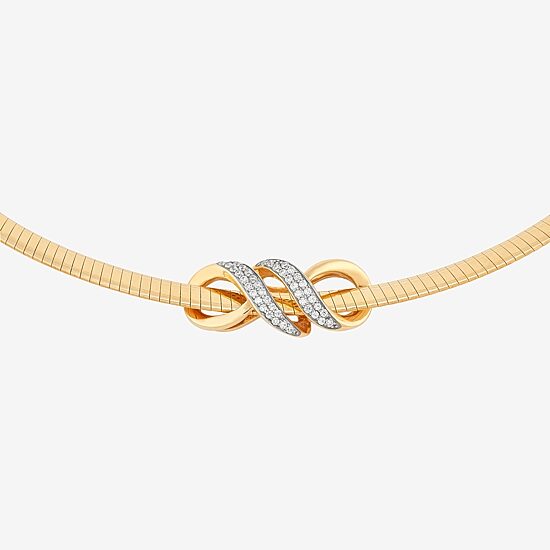 (H-I / Si1-Si2) Womens 1/4 CT. T.W. Lab Grown White Diamond 14K Gold Over Silver Sterling Silver Knot 17 Inch Pendant Necklace