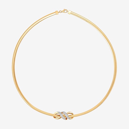 (H-I / Si1-Si2) Womens 1/4 CT. T.W. Lab Grown White Diamond 14K Gold Over Silver Sterling Silver Knot 17 Inch Pendant Necklace