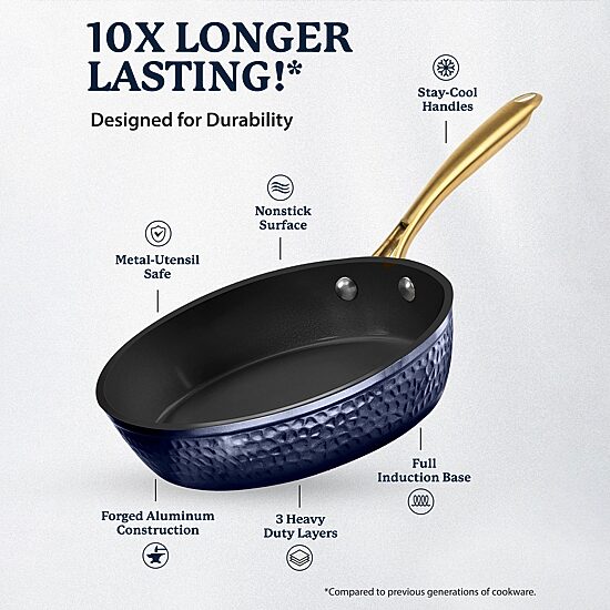 Granitestone Charleston Collection Hammered 8" Non-Stick Frying Pan